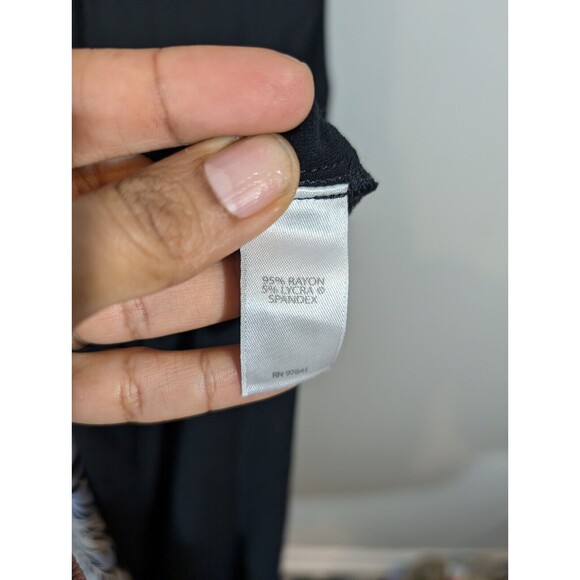 J. Jill Wearever Dress Women Plus 1X Black Havana Floral Faur Wrap Maxi - Picture 7 of 7